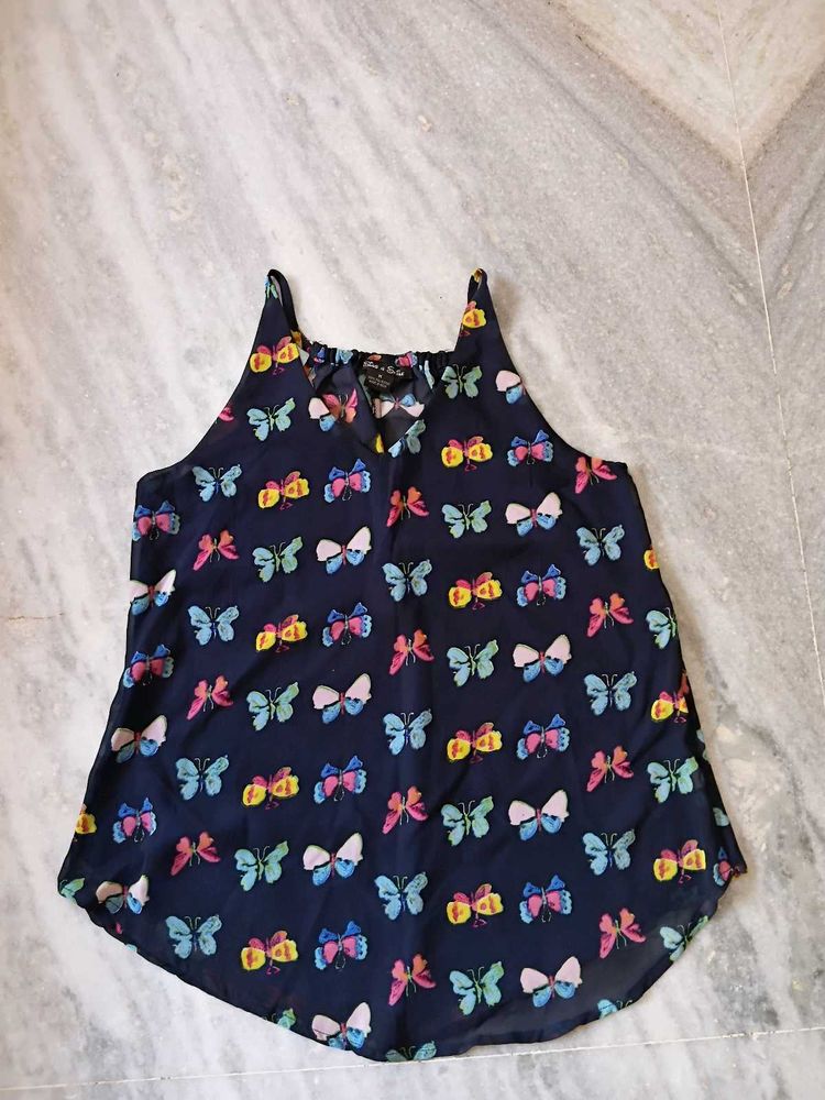 Butterfly Print Sleeveless Top