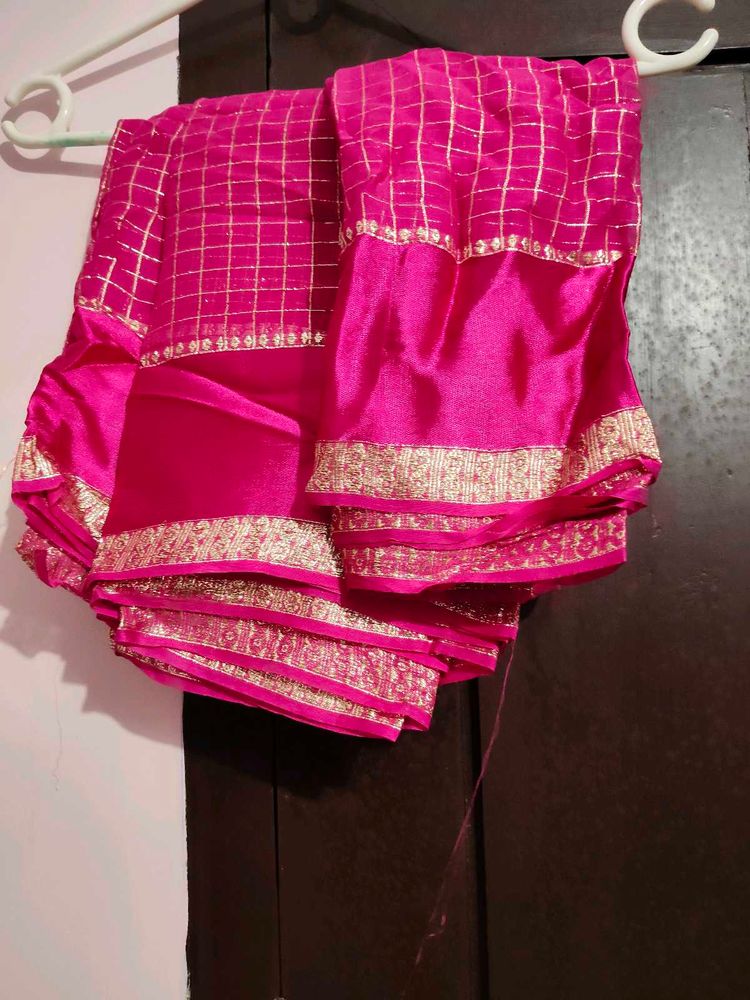 Georget rani pink saree