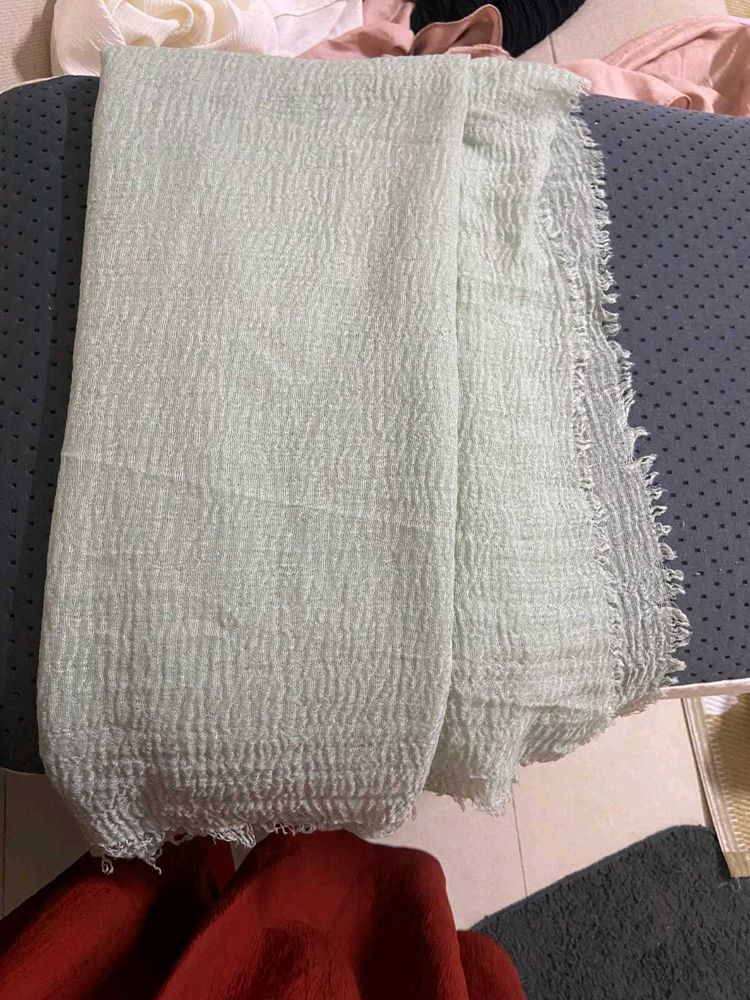 Light Green Crinkle Scarf