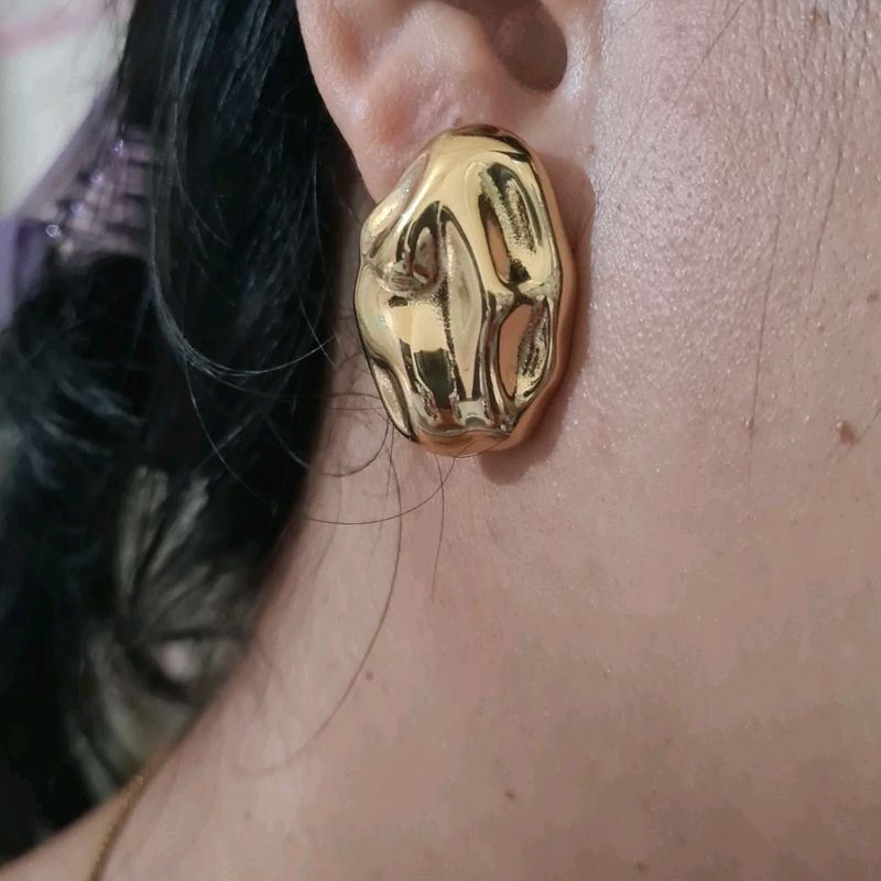 18kt Gold Plated Chunky Stud