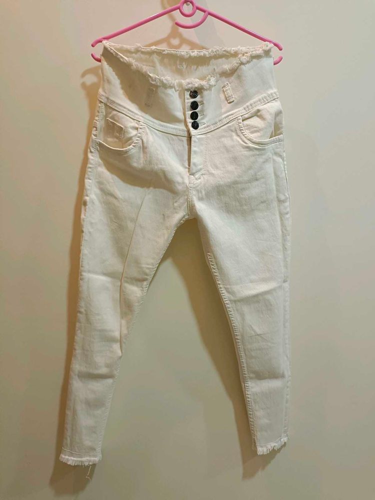 High-Waisted Denim Jeans