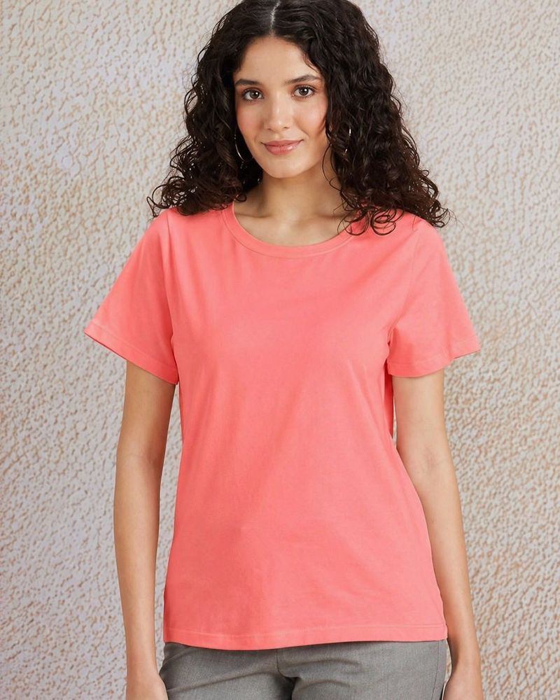 Coral Crew Neck T-Shirt