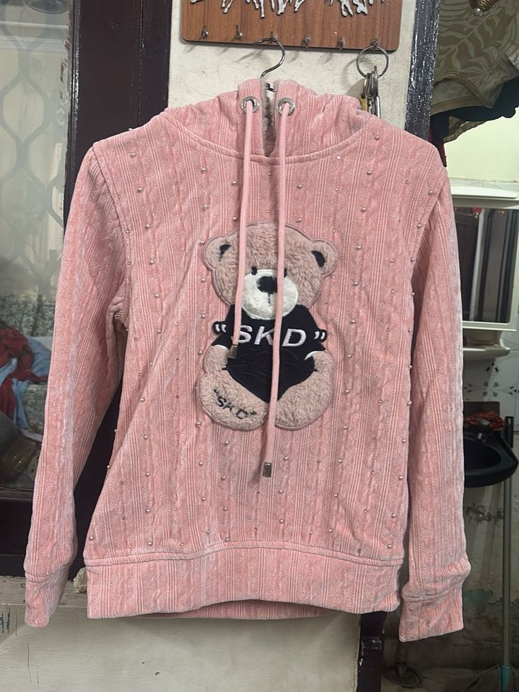 Pink Teddy Bear Hoodie