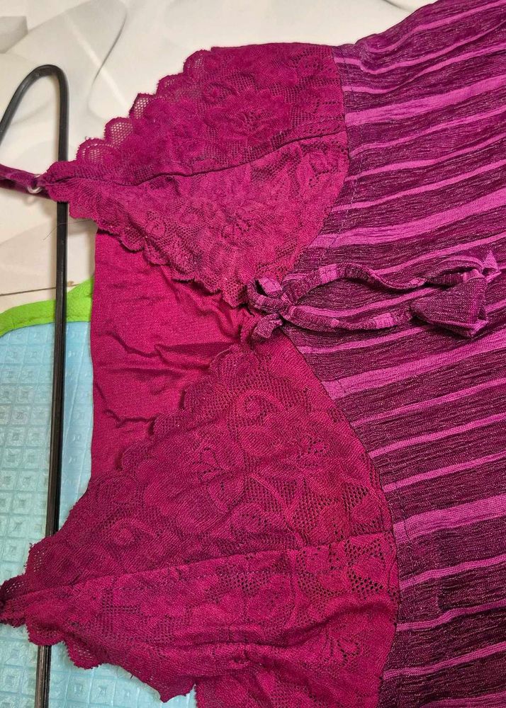 Striped Purple Lingerie Dress nighty