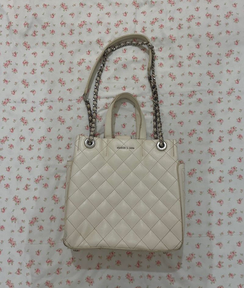 Charles &amp;keith Quilted Chain Shoulder Bag