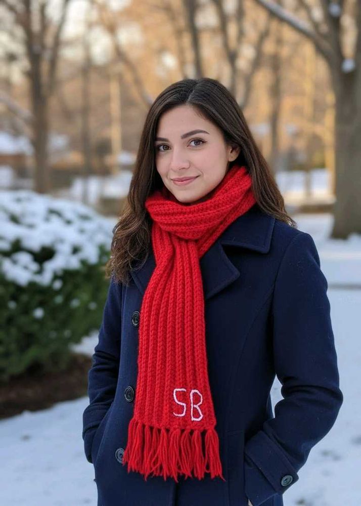 crochet red Mikasa scarf muffler