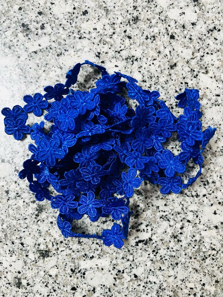 ROYAL BLUE  Colour Flower Lace