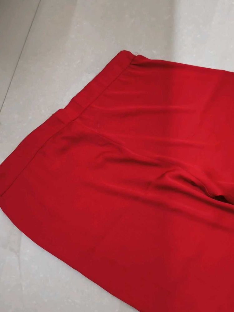 Red Rayon Plazzo