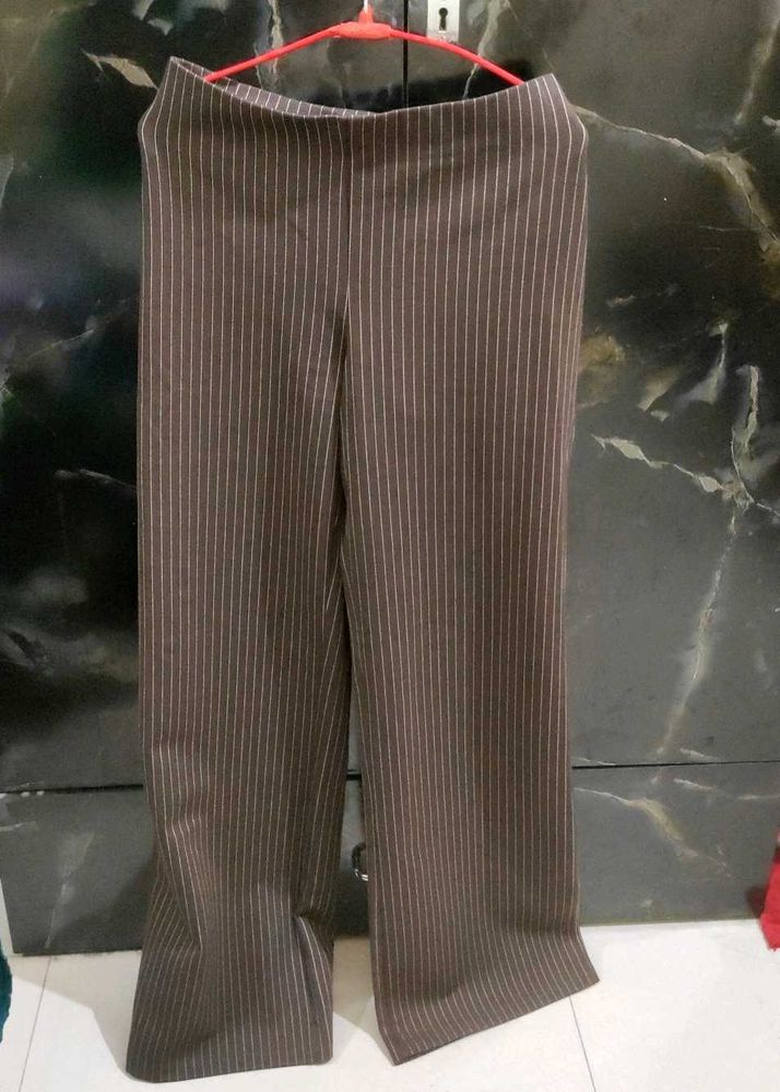Classic Pinstripe Wide-Leg Pants