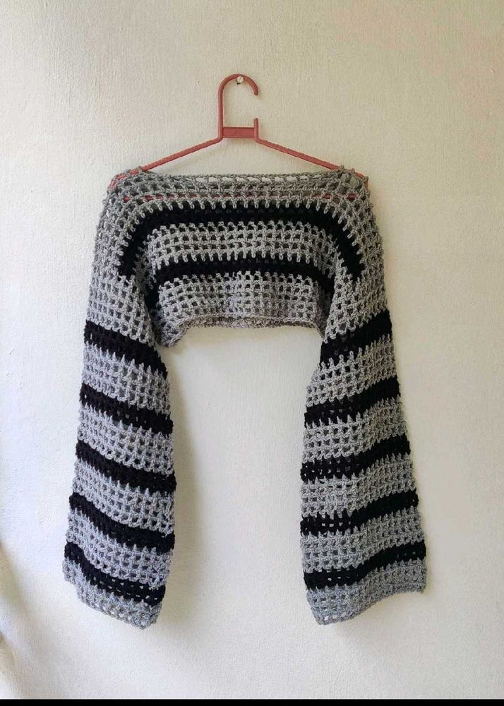 Crochet Striped Bolero Top