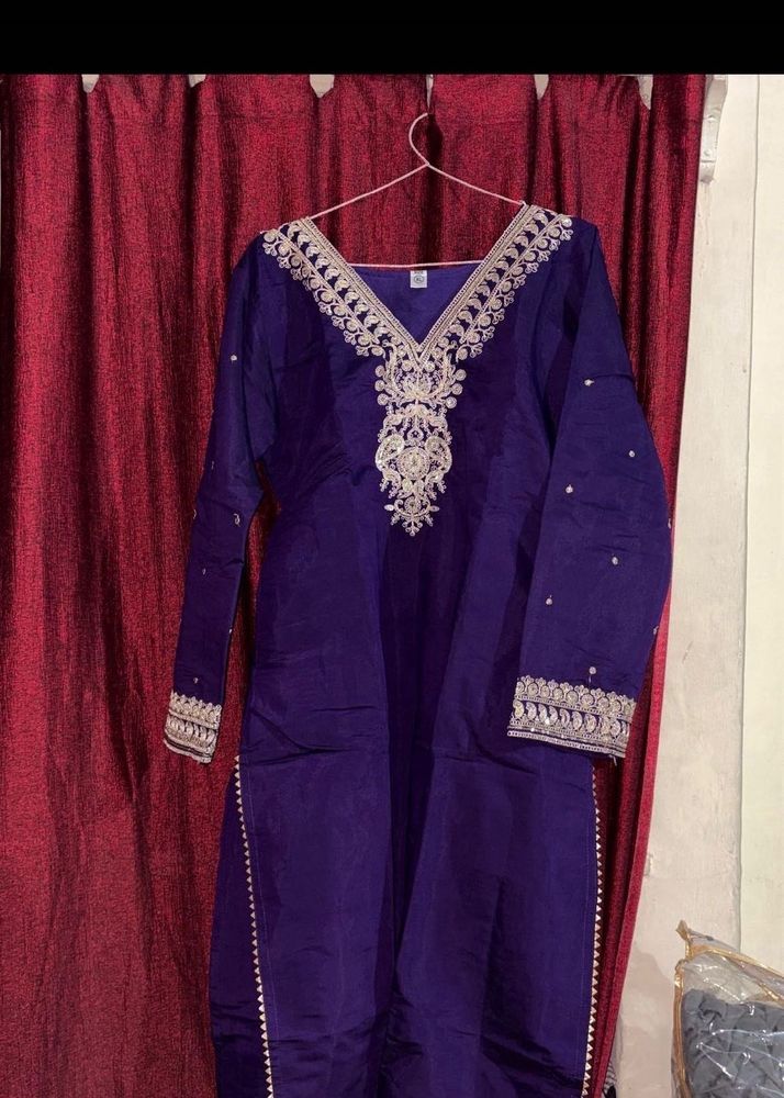 Embroidered Purple Kurta