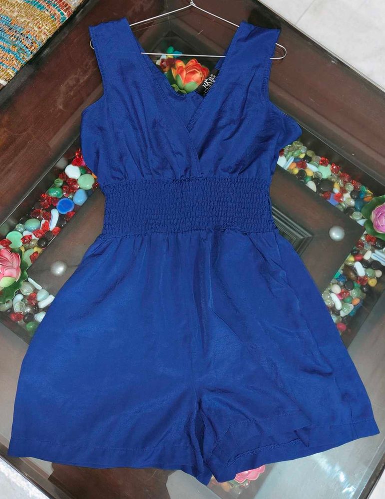 Royal Blue V-Neck Mini Dress,Jumpsuit