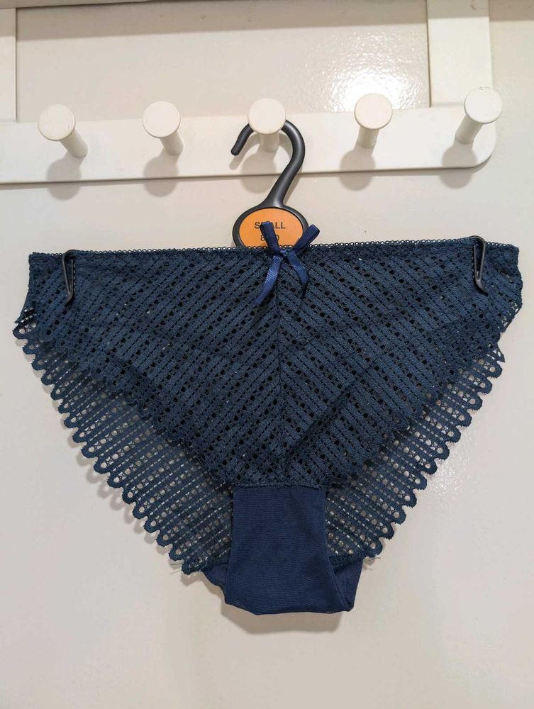 Navy Blue Lace Briefs - Unused