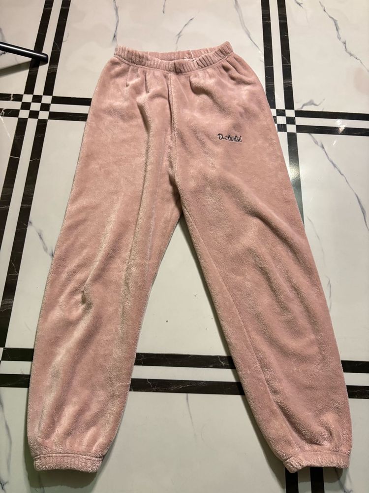 Cozy Pink Velour Pajama Bottoms