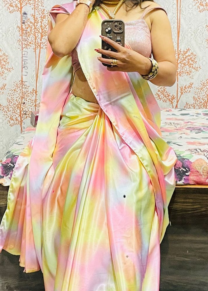 Multicolour Saree Without Blouse