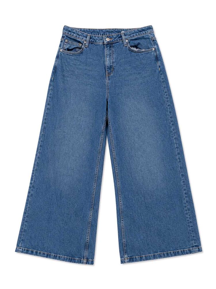 Women's Wide Leg Cropped Jeans,length 109