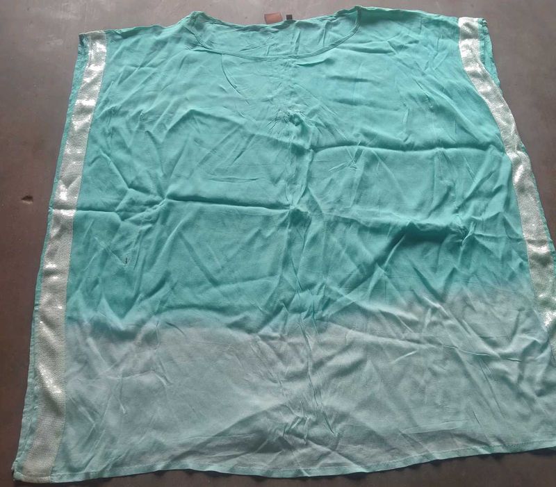 Teal Ombre Sequined Tunic Top