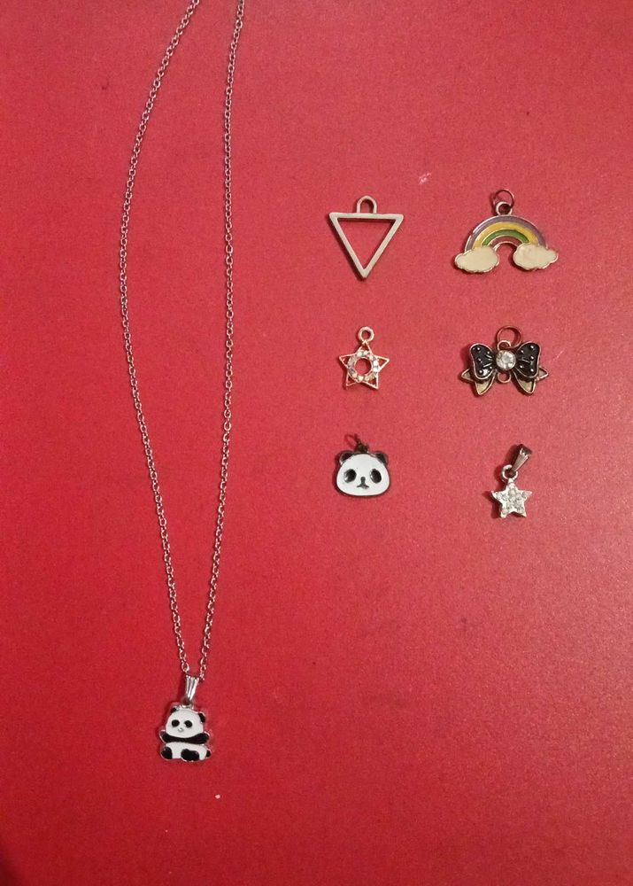 Panda Charm Necklace with Charms