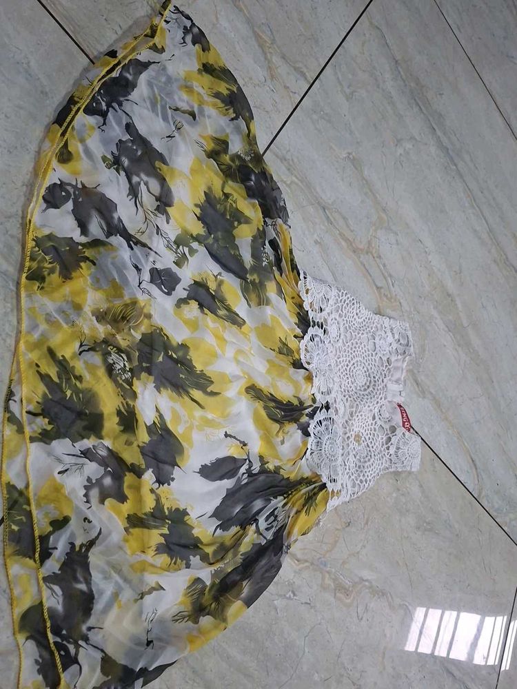 Bohemian Floral Print Scarf frock