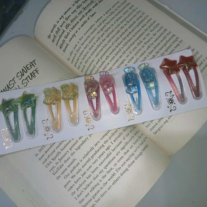 Cute Candy &amp; Star Hair Clips Set