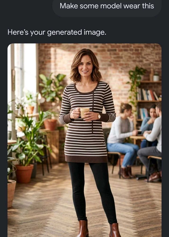 Striped Tunic Top and winter stockings grey