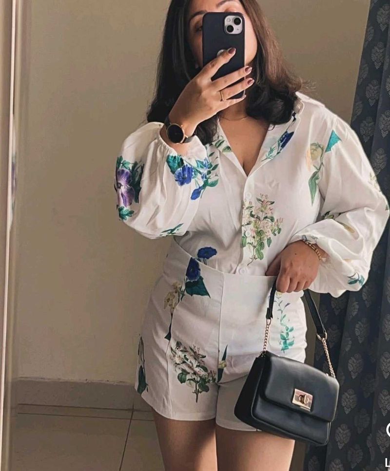 co-ord set Floral Print Shirt and Shorts