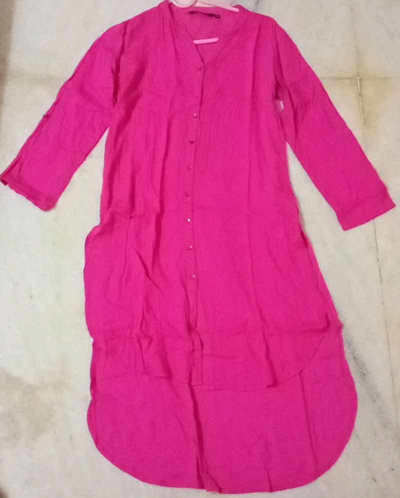 Pink Button-Down Dress