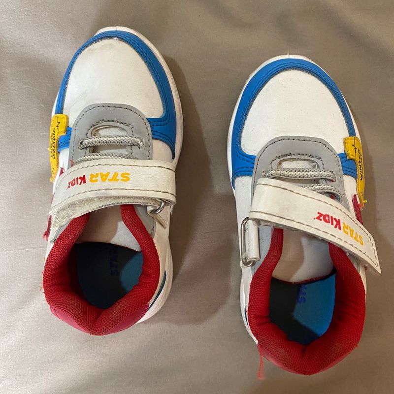 Kids' White &amp; Blue Sneakers