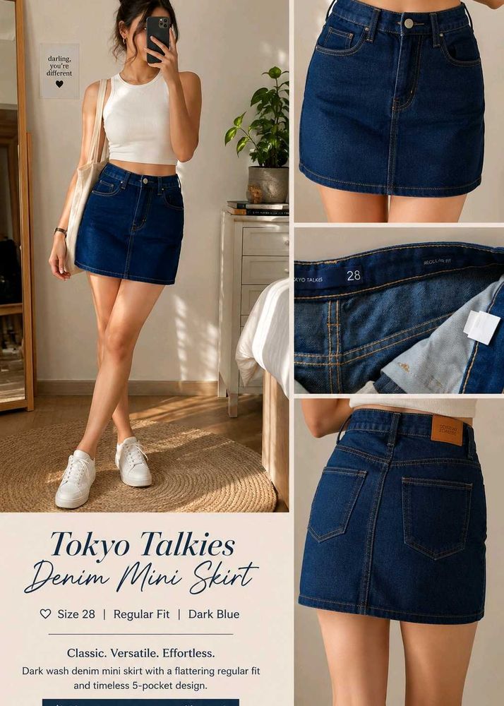 Dark Blue Denim Skirt