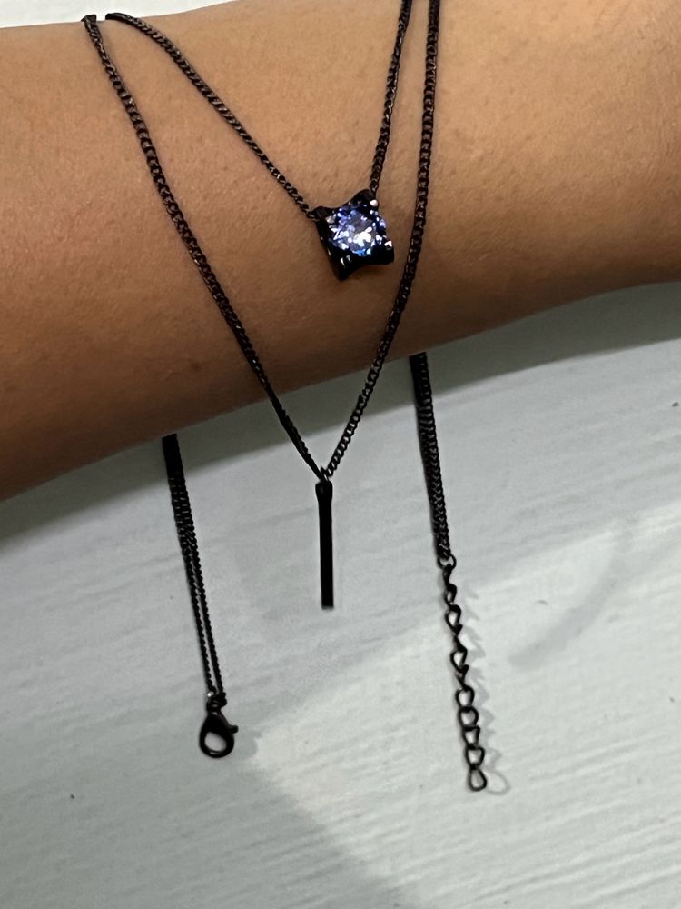 Black Spray Painted Chime Necklace