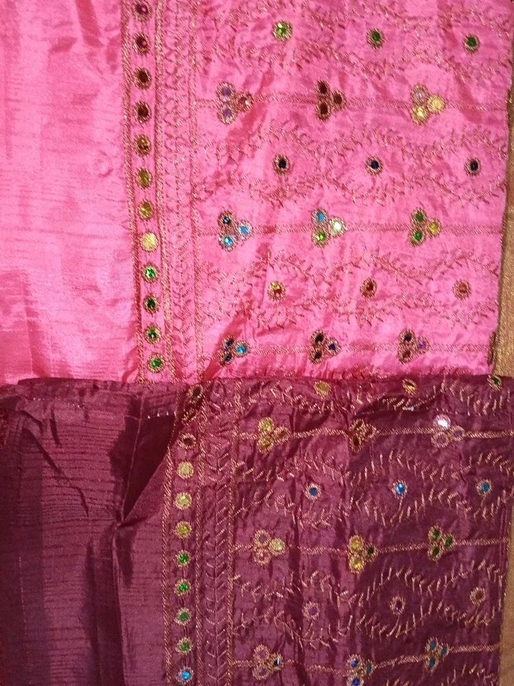 Embroidered Silk blouse material. Each 150rs