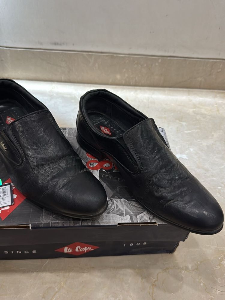 Black Textured Lee Cooper Shoes Men’s