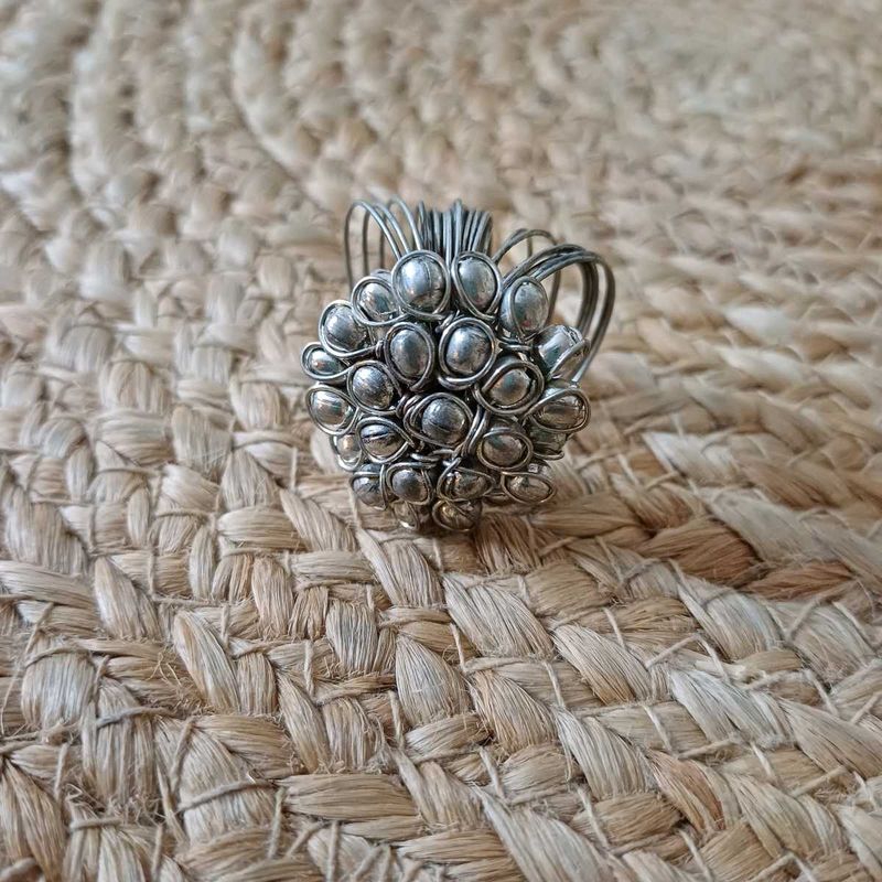 Oxidized Silver Colour Statement Ring