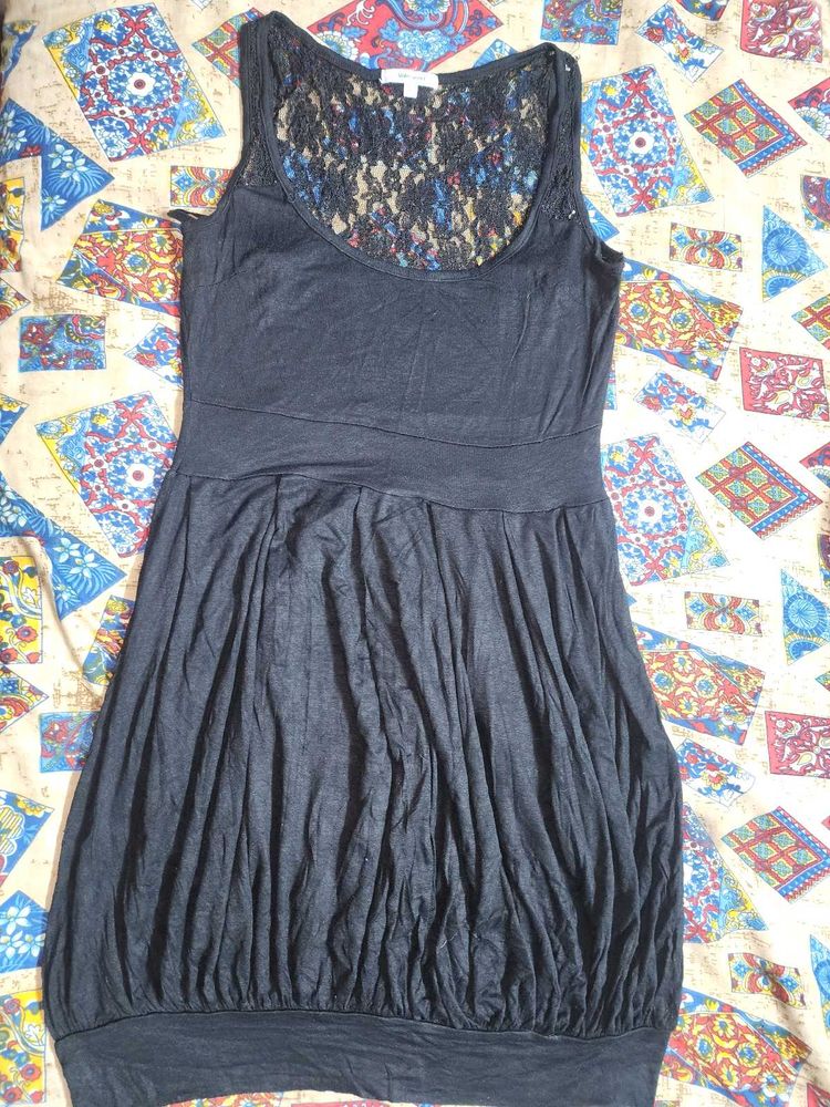 Black Lace Trimmed Dress