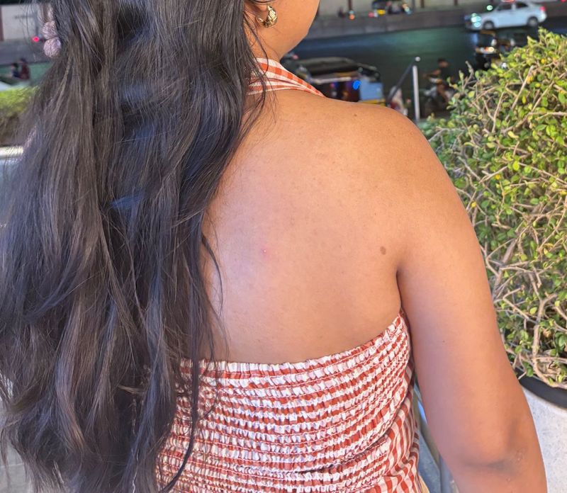 Rust Gingham Halter Top