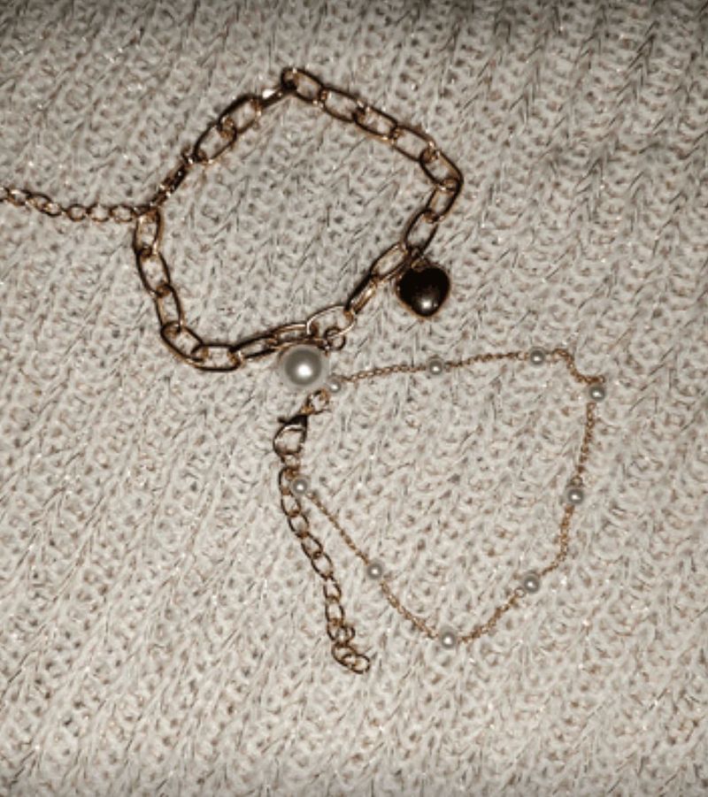 Savana Gold Chain Bracelet Set with Pearls