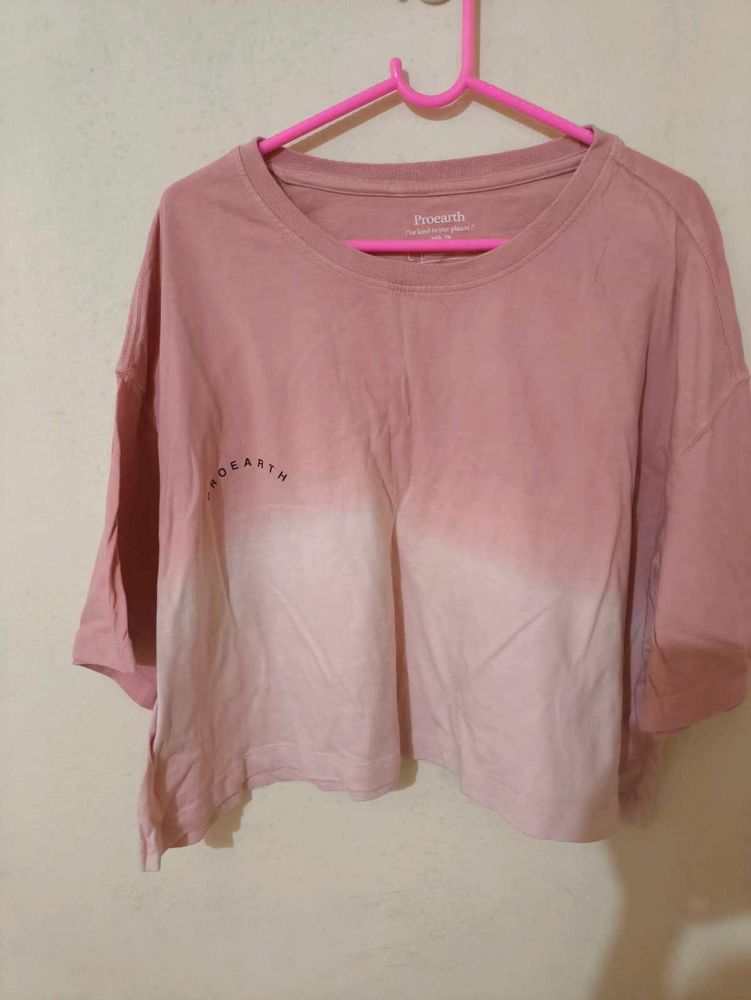 Pink Tie-Dye Cropped T-Shirt