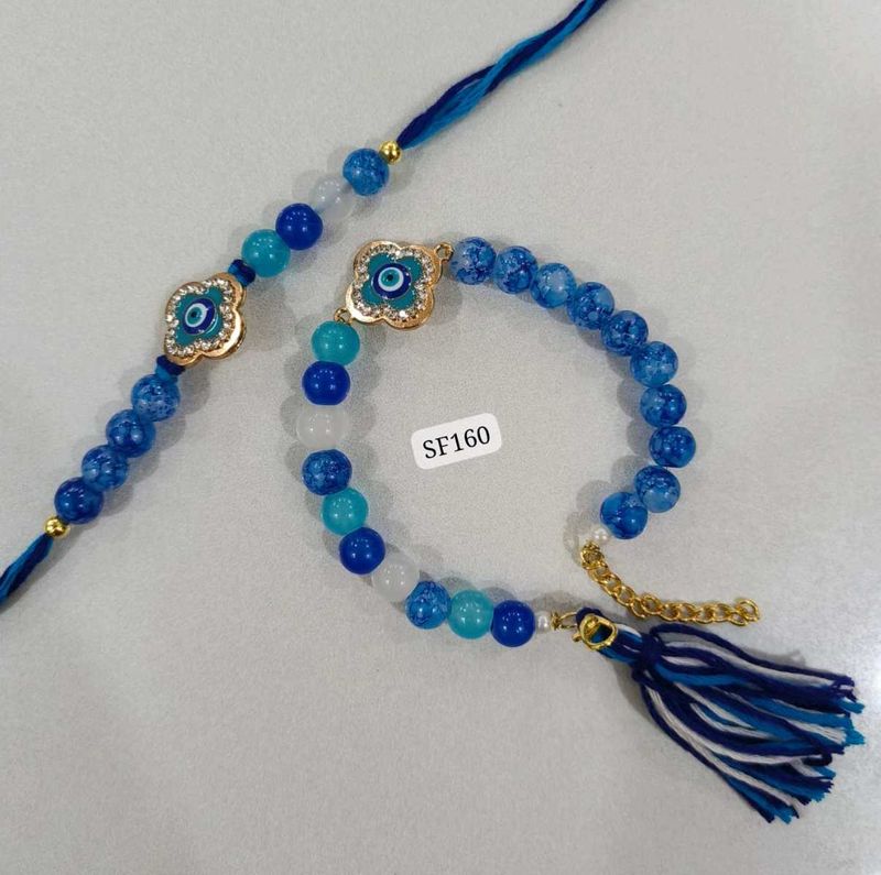 Evil Eye Beaded Bracelet &amp; Rakhi
