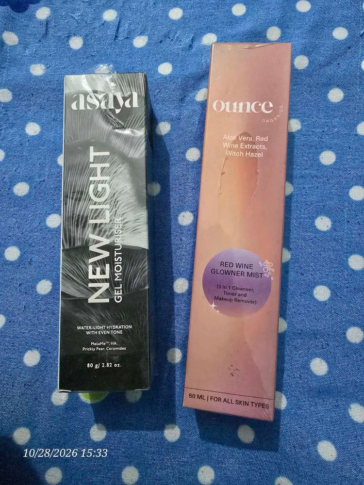 ounce 3in1 mist + asaya moisturizer new sealed