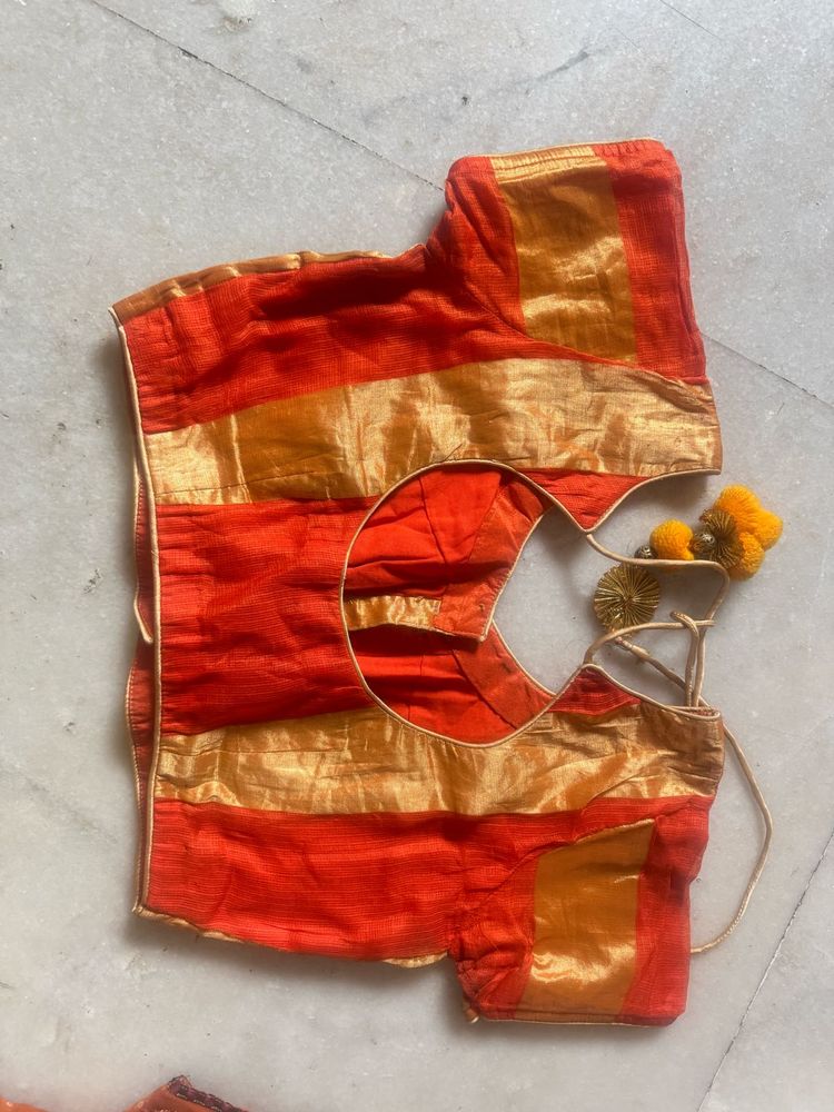 Orange &amp; Gold Blouse