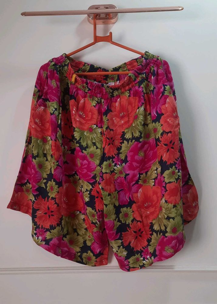 Bohemian Pure Cotton Floral Print Bermuda