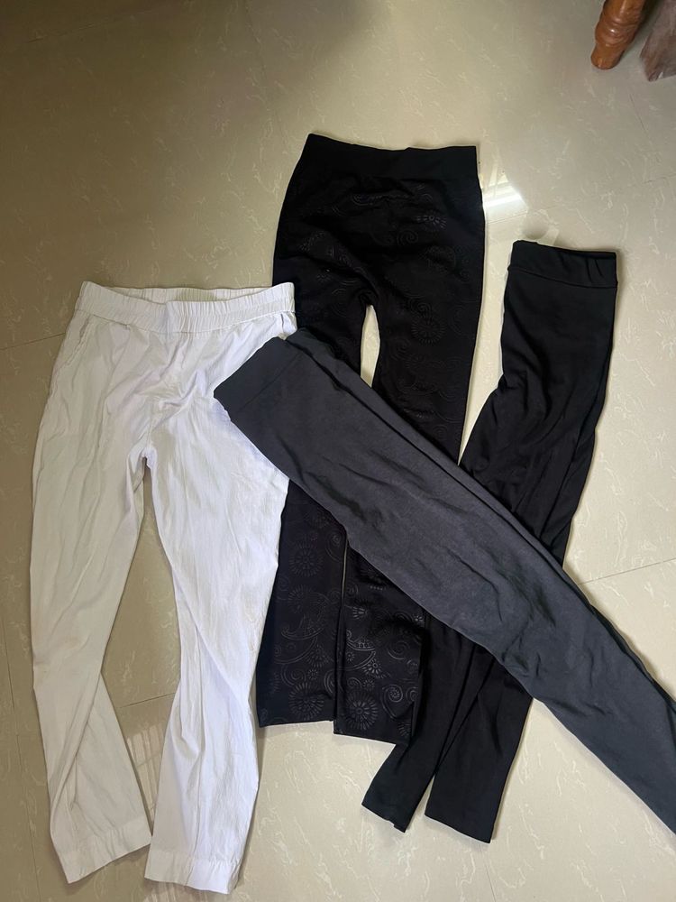 Comfortable Leggings - White, Black &amp; Grey