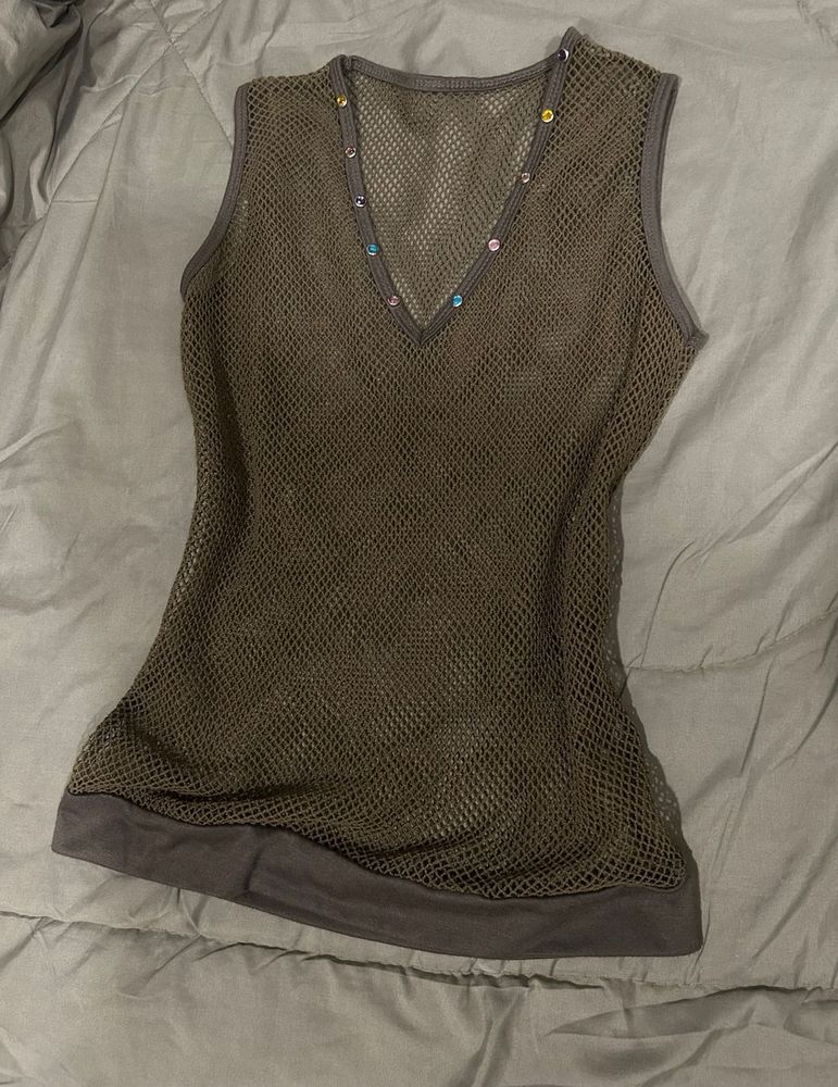 Y2K mesh tank top