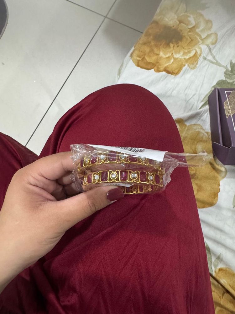 Traditional Indian Red Stone Bangles