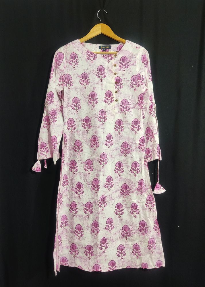 Pink Floral Printed Kurti (Woman)