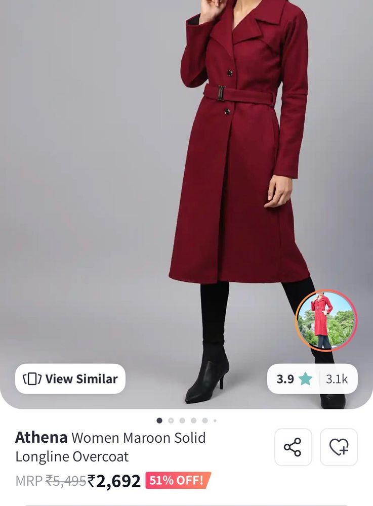 Elegant Maroon trench coat
