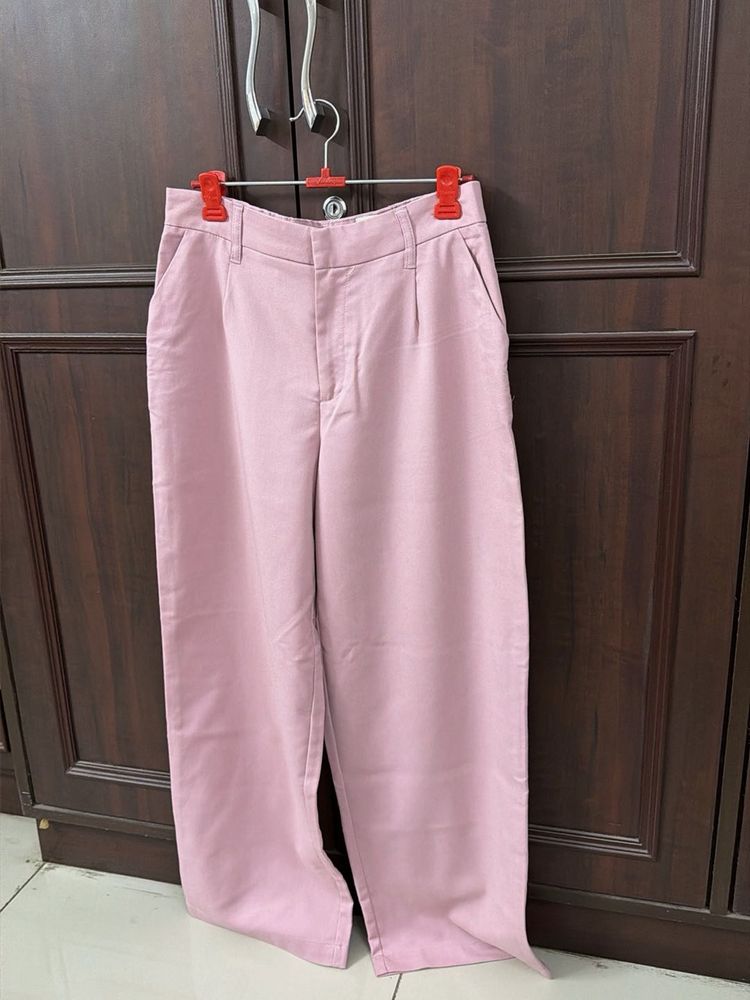 H&amp;M Stylish Pink Wide-Leg Pants