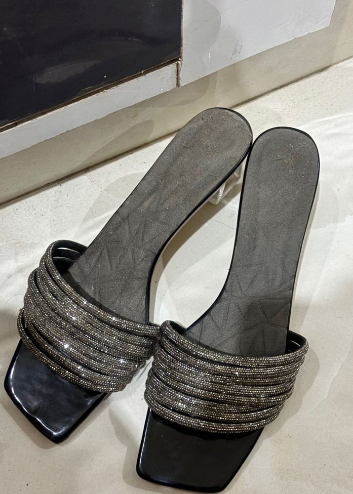 Sparkling Embellished Flat Sandals