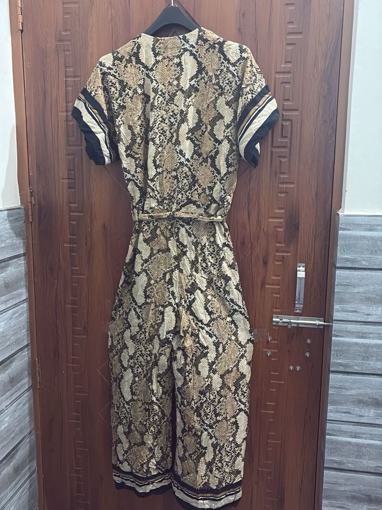 Chic Snake Print Midi Dress