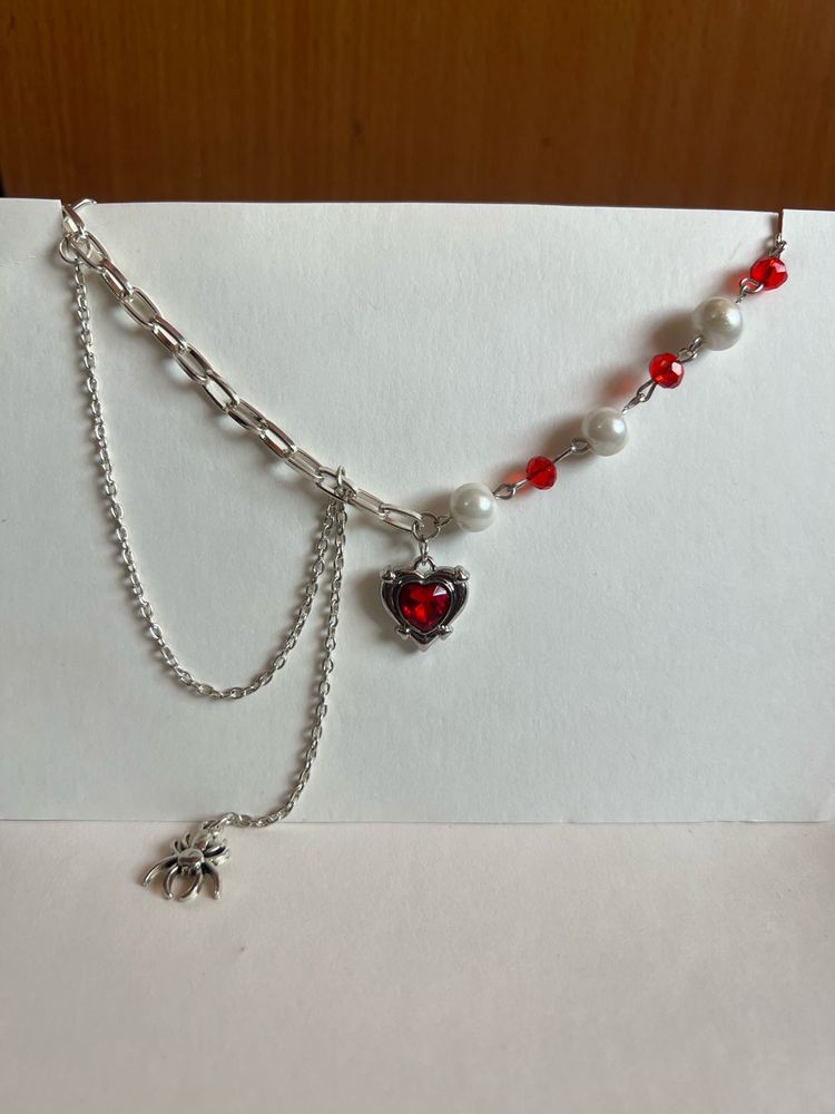 Handmade Gothic Heart Necklace🕷️🫀